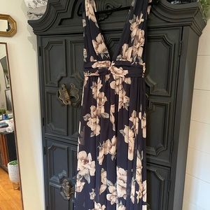 Lulus Navy floral Maxi dress